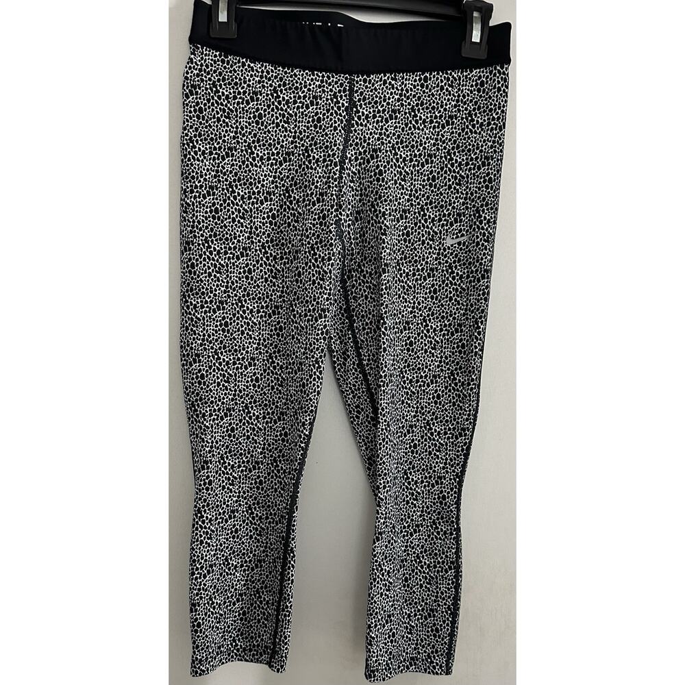 Nike Dri-Fit Women’s Run Fast Live Fearless Leggings Black White Animal Print S